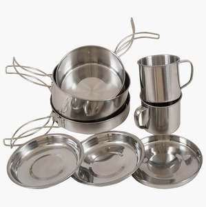 HIGHLANDER PEAK WEEKENDER STAINLESS STEEL CAMPING COOKWARE KIT