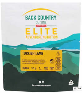 Dehydrated Meals Freeze Dried Meals: Back Country Elite - Turkish Lamb 175g