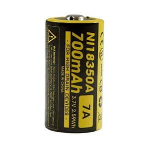 Nitecore NI18350A · 18350 · 700mAh · 7A Button-Top Rechargeable Li-ion Battery