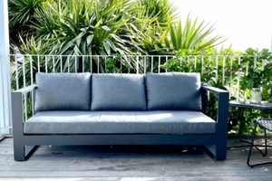 3 Seaters Sofas: Bask 3-Seater Outdoor Sofa (charcoal frame) - Outside Space