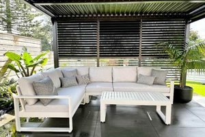 Unwind Outdoor Corner Sofa & coffee table (Bone frame) - Outside Space