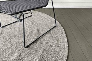 Outdoor Rugs Range - Outside Space: ROUND 100%PET WOVEN RUG DARK PEBBLE - Outside Space