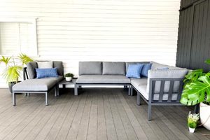 Aluminium Lounge Suites: FOMO  Modular Outdoor Sofa (7-pieces) - Outside Space