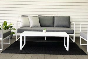 3 Seaters Sofas: Happy Hour 3-Seater Outdoor Sofa (white frame) - Outside Space