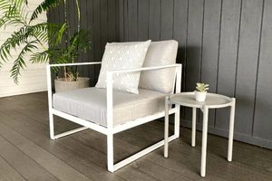 Happy Hour Single Outdoor Chair (white frame) - Outside Space