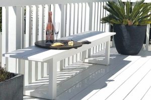 Dining Chairs Seating: LONG LUNCH 2.15M BENCH WHITE - Outside Space