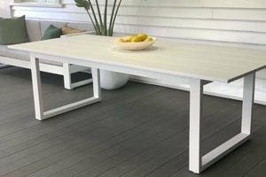 Dining and Bar Tables: LONG LUNCH 2.4M TABLE WHITE - Outside Space