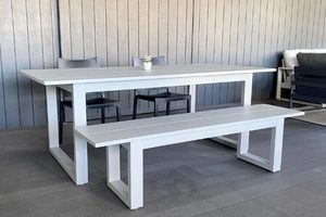 Dining and Bar Tables: LONG LUNCH 2.0M TABLE GREY - Outside Space