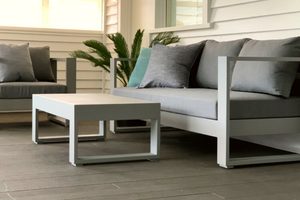 Outdoor Coffee/Side Tables: BASK COFFEE TABLE GREY END-OF-LINE, FLOOR STOCK - Outside Space