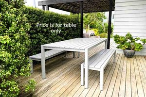 Dining and Bar Tables: DINNER AT OURS - DINING TABLE 2.0M GREY - Outside Space