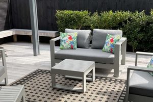 2 Seater Sofas: Bask 2-Seater Outdoor Sofa (grey frame) END-OF-LINE, FLOOR STOCK - Outside Space