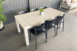 Alfresco Range: Bone 1.8M Outdoor Table, & 6 Amado Chairs - Outside Space