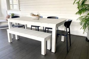 Alfresco Range: White 1.8M Outdoor Table,1 Bench & 4 Amado Chairs (4 chair c&hellip;