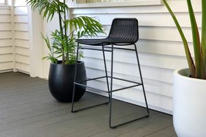 Products: RAKINO BAR STOOL BLACK Outdoor Furniture - Outside Space NZ