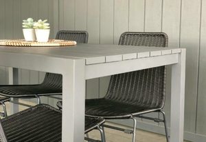Dining and Bar Tables: DINNER AT OURS - DINING TABLE 1.4M GREY - Outside Space