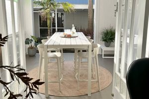 Dinner at Ours Range: Bone 2M Outdoor Bar Table & 6 Vondom Bar Chairs (3 cha&hellip;