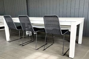 Alfresco Range: White 2.2M Outdoor Table,1 Bench & 3 Rakino Chairs (2 chair &hellip;