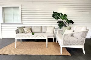 Haven Rope Range: 3-seater sofa, 2-seater sofa & coffee table (bone frame/fa&hellip;