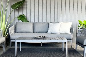 Haven Rope Outdoor 3-Seater (charcoal frame/fabric) - Outside Space