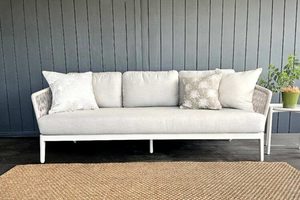 Haven Rope Outdoor 3-Seater (bone frame/fabric) - Outside Space
