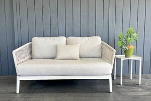 Haven Rope Outdoor 2-Seater (bone frame/fabric) - Outside Space