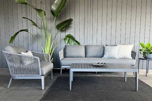Haven Rope Range: 3-seater sofa, single chair & coffee table (charcoal frame&hellip;