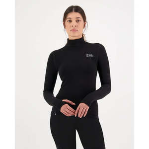 All: Mons Royale Women's Cascade Merino Base Layer Mock Neck Long Sleeve