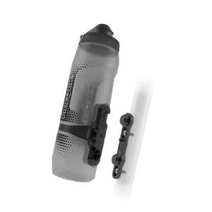 Bike Drink Bottles: Fidlock Twist 800ml Bottle Set With Fidlock Logo Front - Transparent Black