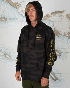 Mens Jumpers And Hoodies: Salty Crew Bruce Hood Fleece - Black Camo