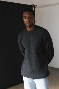 Mens Jumpers And Hoodies: RPM Irish Sailor Knit - Black Marl