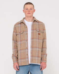 Rusty Houndstooth Overshirt - Light Khaki