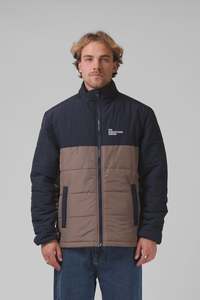 Mens Jackets: RPM Everyday Puffer Jacket - Navy Taupe