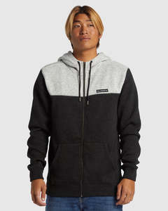 Mens Jackets: Quiksilver Keller Block Zip - Black Heather