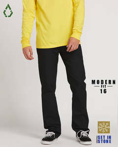 Mens Jeans: Volcom Solver Denim Jeans - Black On Black (BKB)