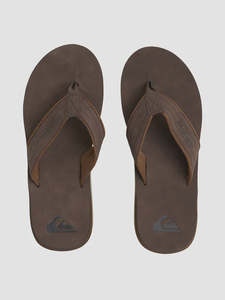 Mens Jandals: Quiksilver Carver Nubuck - Brown