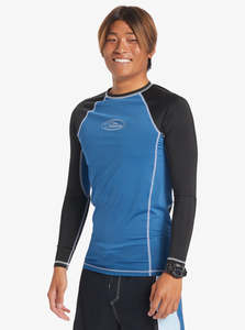 Mens Rashies: Quiksilver Saturn Protection Rashie - Dark Blue