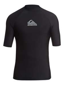 Mens Rashies: Quiksilver Heater SS Rashie - Black
