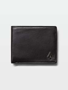 Volcom Single Stone Leather Wallet - Black