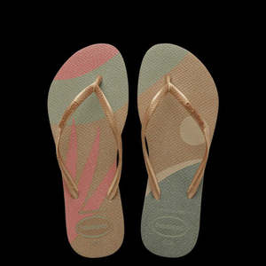Havaianas: Havaianas Kids Slim Palette Glow - Sand Grey/Golden