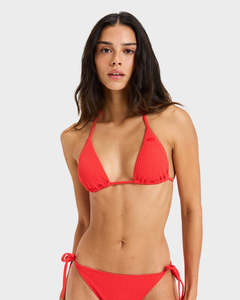 Roxy Logos Tiki Tri Bikini Top - Tomato