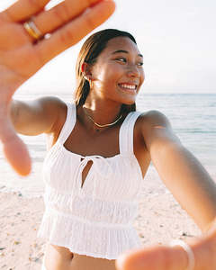 Roxy Sol Sunset Mist Top - Egret