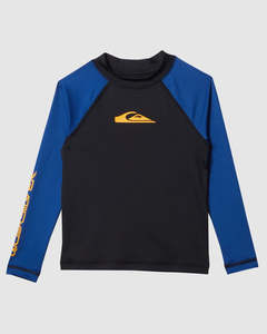 Quiksilver Everyday UPF50 LS Boys Rashie - Monaco Blue