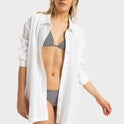 Dresses: Roxy Sunset Flashback Shirt Dress Cover Up - Bright White