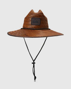 Mens Sunhats: Quiksilver Pierside Taper Straw Hat - Dark Brown