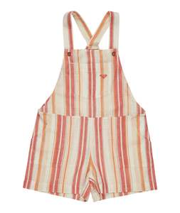 Roxy 8 - 16 Youth Kiss Under The Sun Dungarees - Dubarry Stripe