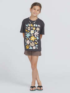 Girls: Volcom Truly Stoked BF Kids Tee - Vintage Black