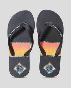 Kids Jandals And Slides: Quiksilver Molokai Art Youth - Orange/Orange/Black