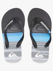 Quiksilver Youth 8-16 Molokai Panel Jandals - Black/Blue/Black