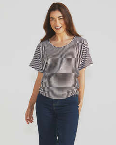 Betty Basics Maui Tee - Nutmeg Stripe