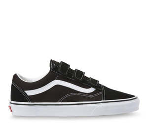 Vans: Vans Old Skool Velcro Suede/Canvas - Black/True White